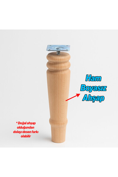 NZB Unpainted Natural Wood Leg 4 Pcs Set Cylinder Furniture Armchair Sofa Leg Apparatus Includedbohemian 20 cm