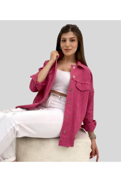 MQ Shirt-style jacket with long sleeves and a folded collar