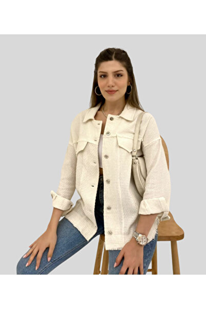 MQ Shirt-style jacket with long sleeves and a folded collar