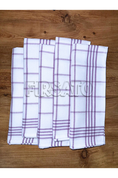 Fırsato Çizgili Petek Dokulu Mutfak Havlusu| Beslenme Örtüsü | Kurulama Bezi – 50x70cm (5’li Paket)