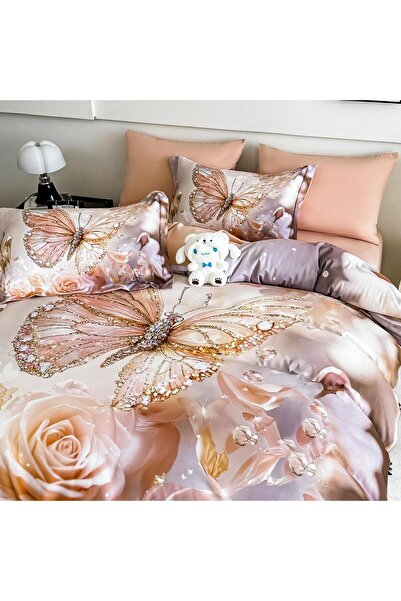 JOJO HOME 5D bedding set, 6 pieces, with elastic, Digital print, with elastic, 180x200cm, Butterflies