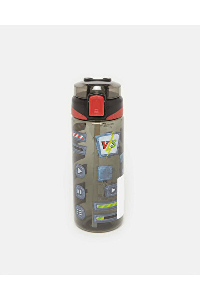 REDTAG Black Printed Water Bottle (600ml)