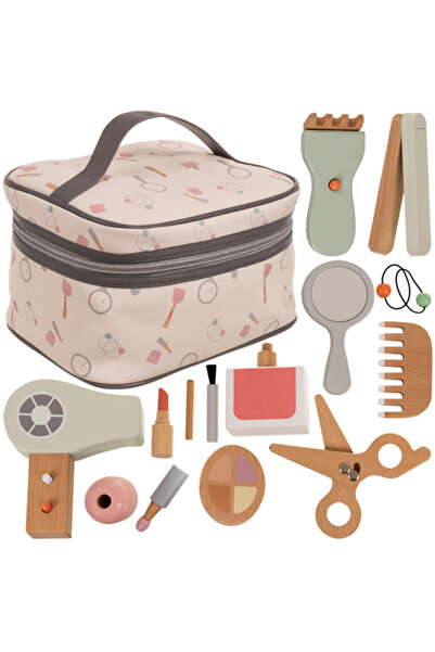 zola Set jucarii de machiaj si coafura din lemn pentru copii, 17 piese, multi...