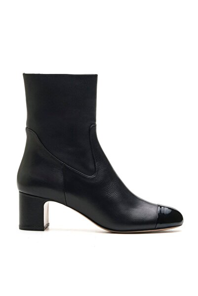 Sofia Baldi Resty Black Genuine Leather Women's Heel Boots