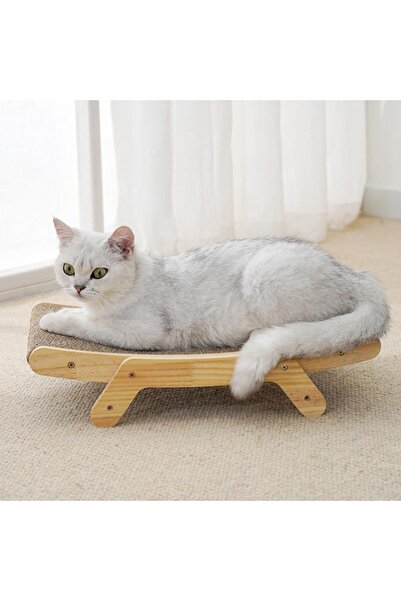 zola Cat claw scratching and relaxation stand, wooden frame, 43x25 cm, brown/grey
