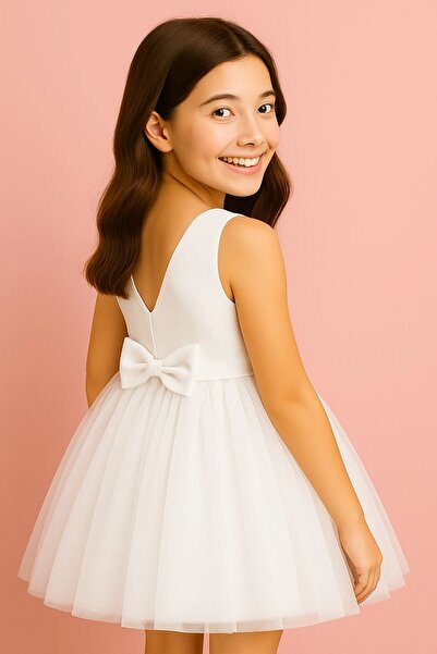 MadyaButik Φόρεμα με γιακά με μίνι απλή φούστα για κορίτσια