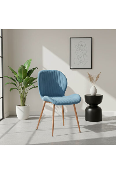 ARTA DOOR Opal Textile Chairs, Rose Gold Leg - Modern, HoReCa, Kitchen, Living Room, Office, Bedrooms, Hallways