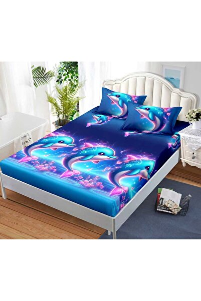 Casa de Vis Fitted sheet with elastic + 2 pillowcases, 180/200, Online, HJ-98