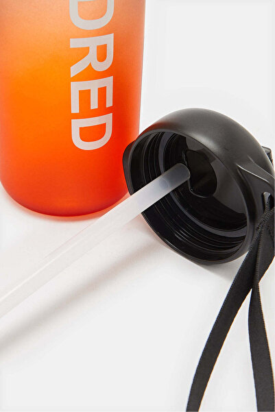 REDTAG Black And Orange Printed Water Bottle (880ml)