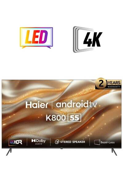 Haier تلفزيون ذكي 4K UHD مقاس 55 بوصة H55K800UG (أسود)