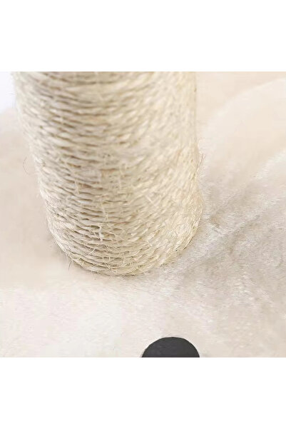 zola Sharp claw holder and toy for cats, pole and string and ball, height 43 cm, cream/brown