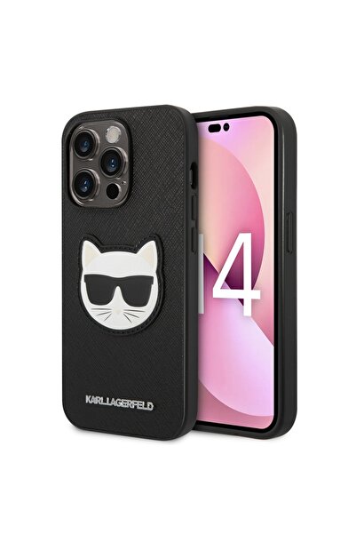 Karl Lagerfeld Carcasă pentru iPhone 14 Pro, Saffiano, Negru