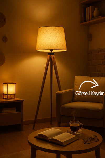 Vivido Home Doğal Muz Ağacı Lifli Ahşap Lambader