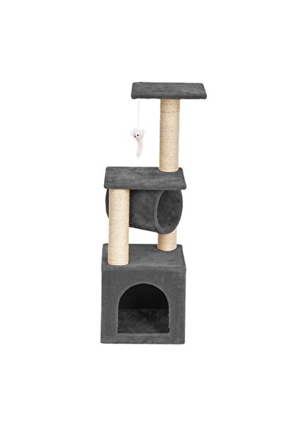 zola Play set for cats, claw holder, mouse toy, play tunnel, sleeping place, 90x31cm, grey