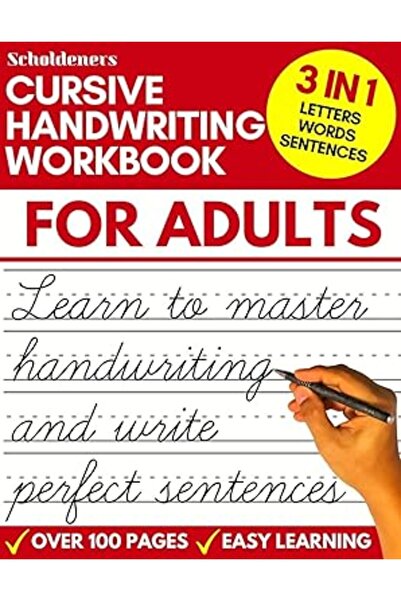 Generic Cursive Handwriting Workbook for Adults: Learn Writing for Adults Adu...