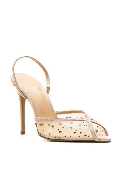 Sofia Baldi Cros Bej Textile Women's Heel Sandals