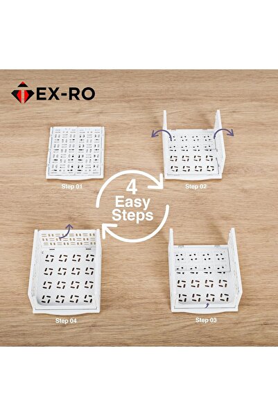 Generic TEX-RO 3-Piece Clothing Organizer Set (L, Plastic) - White