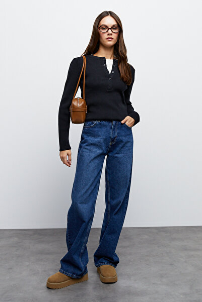 urban focus Half Placket Crew Neck Sweater