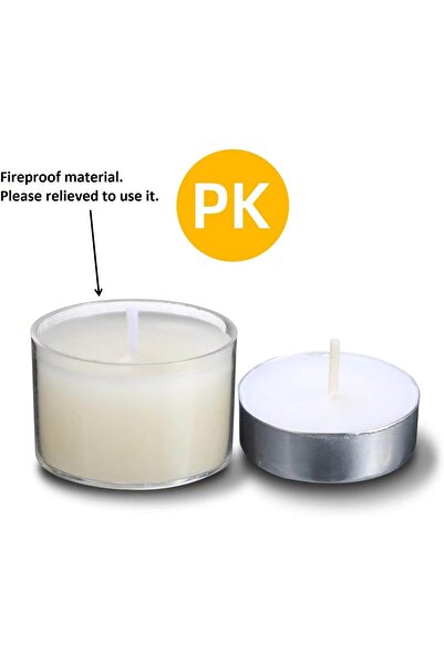 Generic 100 Pack Transparent Ivory Unscented Tea Light Candles - 6-7 Hour Burn - Kinkxiang