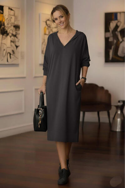 Nevin Kaya Moda Φόρεμα Smoked Sweat - Υφασμάτινο Modal