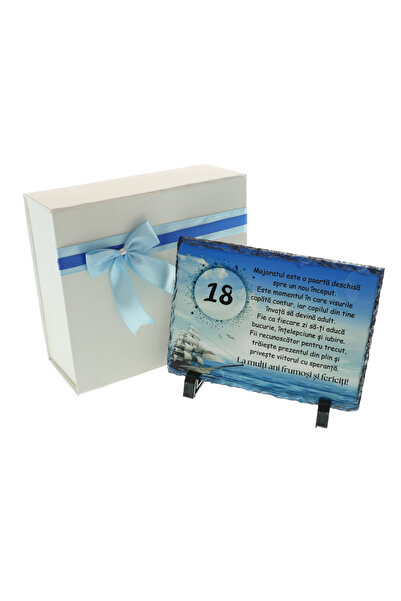 GiftExpress Cadou Majorat Băiat personalizat pe piatră ardezie