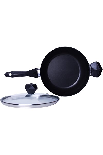 saifplus Teflon Frying Pan, 24 cm with Glass Lid