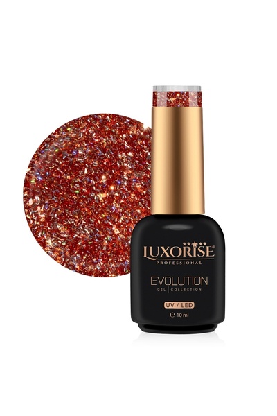 LUXORISE Evolution Semi-Permanent Nail Polish, Moonlight Mirage - Lunar Scarlet 10ml