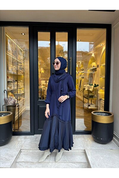 MissWhence 38826 Parachute Detail Women's Dress Navy Blue