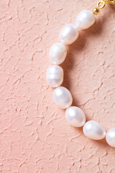 OSMANLI DOĞAL TAŞ Certified Silver Clasp Pearl Natural Stone Bracelet (Sk:054)