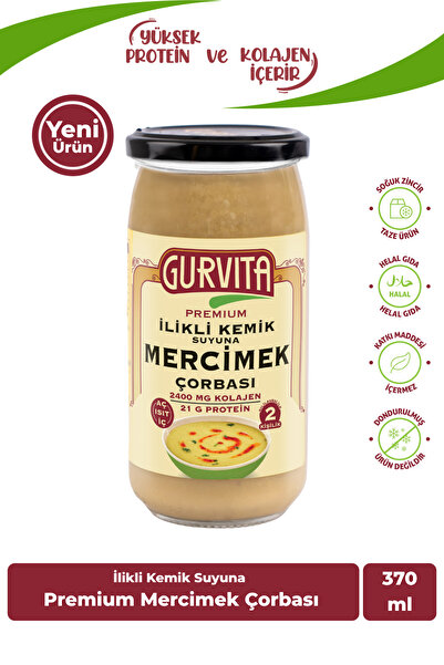 Gurvita İlikli Kemik Suyuna Mercimek Çorbası 370 Ml