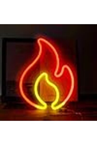 Arabest لافتة نيون على شكل لهب ناري، لافتة إضاءة ليد على شكل لهب لتزيين الحائط
