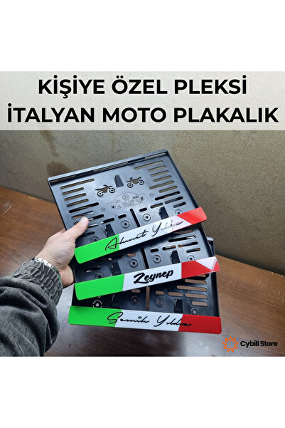 CybillStore Kişiye Özel İtalya Tasarım Pleksi Motosiklet Plaka Altlığı