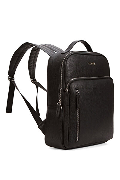 Fossil Unisex Black Laptop & Briefcase Leather Backpack with Laptop Compartment