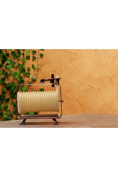 Candle by the Hour Horizontal 48-Hour Natural Beeswax Candle with Cotton Wick (Yellow)