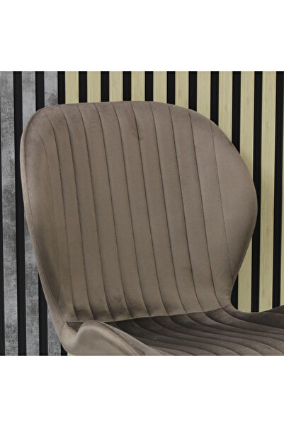 ARTA DOOR Opal Brown Textile Chairs, Rose Gold Legs - Modern, HoReCa, Kitchen, Living Room, Office, Bedrooms