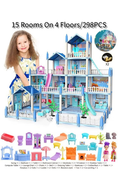 Generic Games/Crafts Dollhouse Toys for Little Girls, Fairy Tale Princess Play Castle