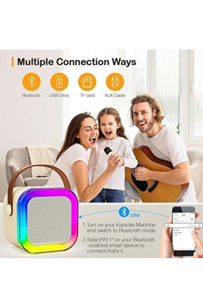 Generic Mini Karaoke Machine with 2 Wireless Microphones – Portable Bluetooth Speaker for Kids and Adults