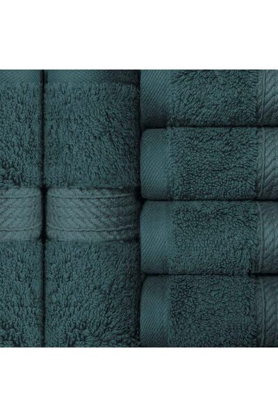 Superior Plain Egyptian Cotton Face Towel Set, 33 × 33 cm, Teal, 6 Pieces