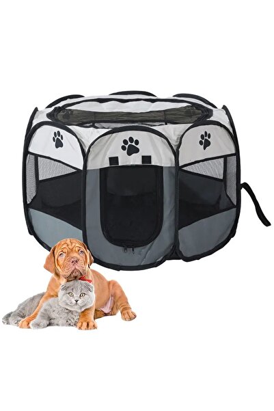 zola Dog carrier, playpen, nylon and polyester, 64x45 cm, white and grey