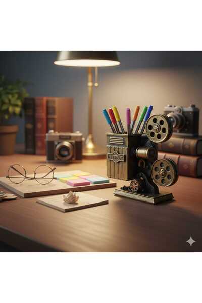 sfs elektrik biblo kalemlik film makinesi şeklinde hediyelik ataşlık kalemlik...
