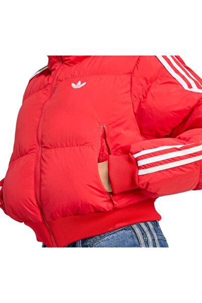 adidas Jx2966-K Cropped Puff Women's Coat Red