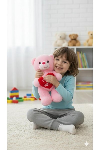 MASSALTOYS Red Hearted Plush Pink Teddy Bear Toy with the Message'You Are Good' as a Gift for Your Loved One, 35 Cm, Special Design