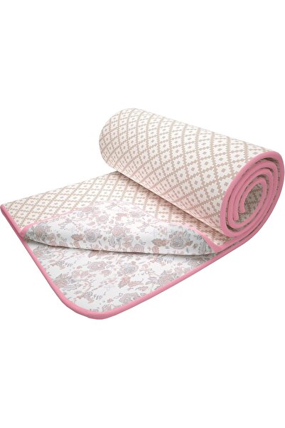 Generic Story@Home 100% Cotton Reversible Lightweight Summer Blanket, Twin 2.18×1.42 m, Baby Pink/White