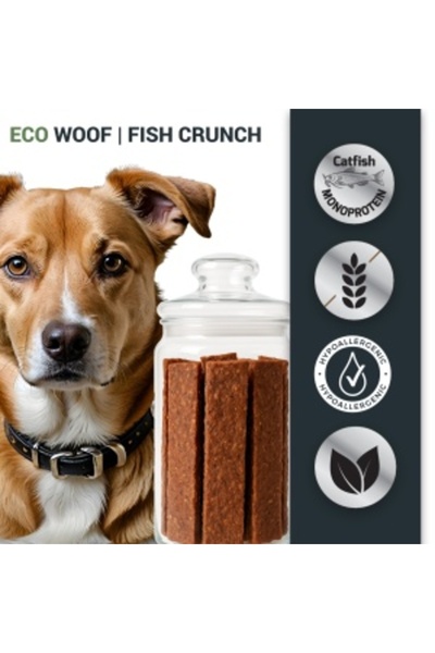 ECO NRG PET FOOD Dog Treats | Fish Snacks | CRISPY CATFISH BARS WITH PUMPKIN SEEDS | 6 x 125 g
