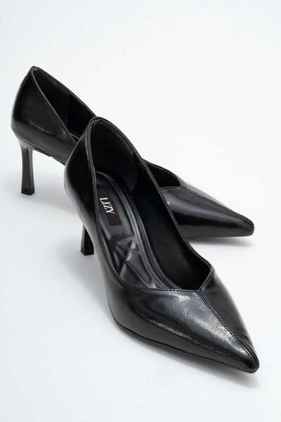 Lizy Shoes حذاء نسائي أسود مريح بكعب رفيع