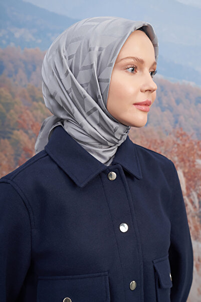 ARMANDA İTALYAN JAKAR ZİGZAG DESEN EŞARP - GRİ