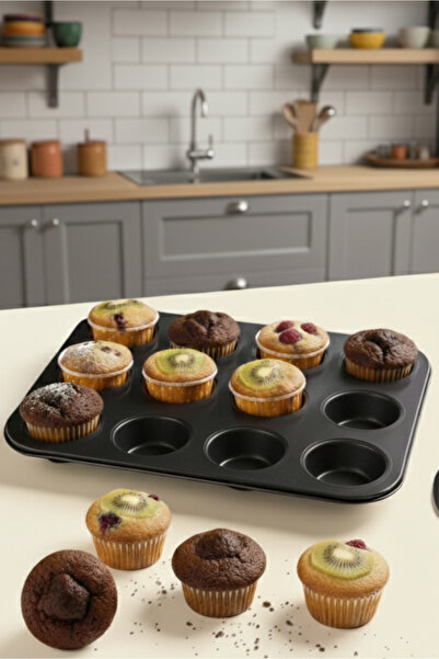 Orvila 12-Piece Muffin Cupcake Baking Mold Non-Stick Multi-Purpose Oven Mold