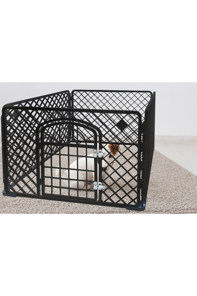 zola Cușcă pentru câini, neagră, ABS, poartă cu sistem de siguranță, 90x90x60 cm