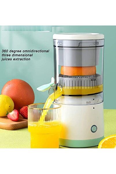 fulina Hands-Free Portable USB Charging Cordless Electric Juicer for oranges, apples other fruits, Green