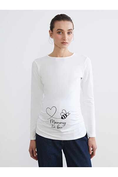LC Waikiki White Crew Neck Printed Women's T-Shirt